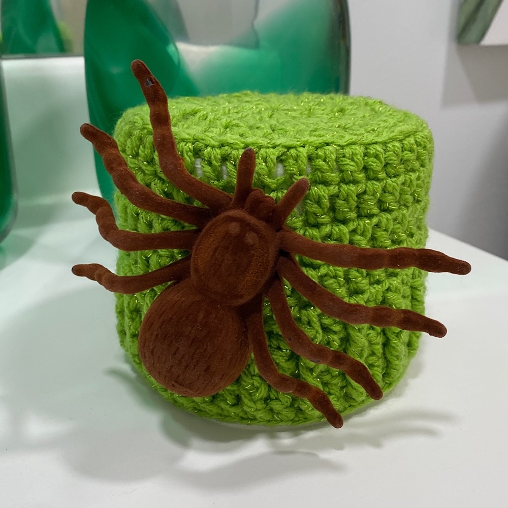 Hand Crafted Spider Toilet Paper Cover Halloween Bathroom  Crochet
